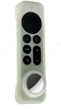 Silicon Cover for Apple TV Siri Remote (6th gen) with built in Apple Airtag Holder Black