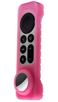 Silicon Cover for Apple TV Siri Remote (6th gen) with built in Apple Airtag Holder Black