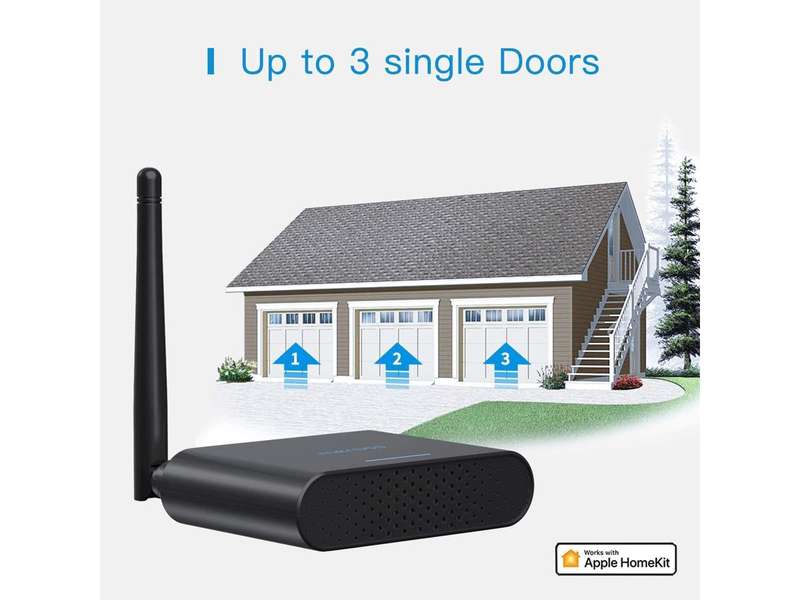 Meross Smart Garage Door Opener Remote - Up to 3 Single Doors (works with Apple HomeKit Amazon Al...