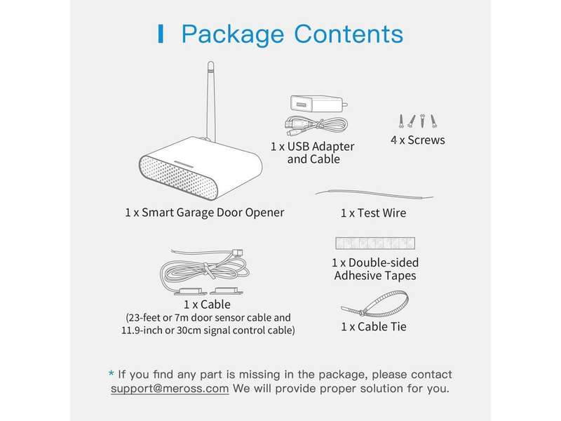 Meross Smart Garage Door Opener Remote - Up to 3 Single Doors (works with Apple HomeKit Amazon Al...