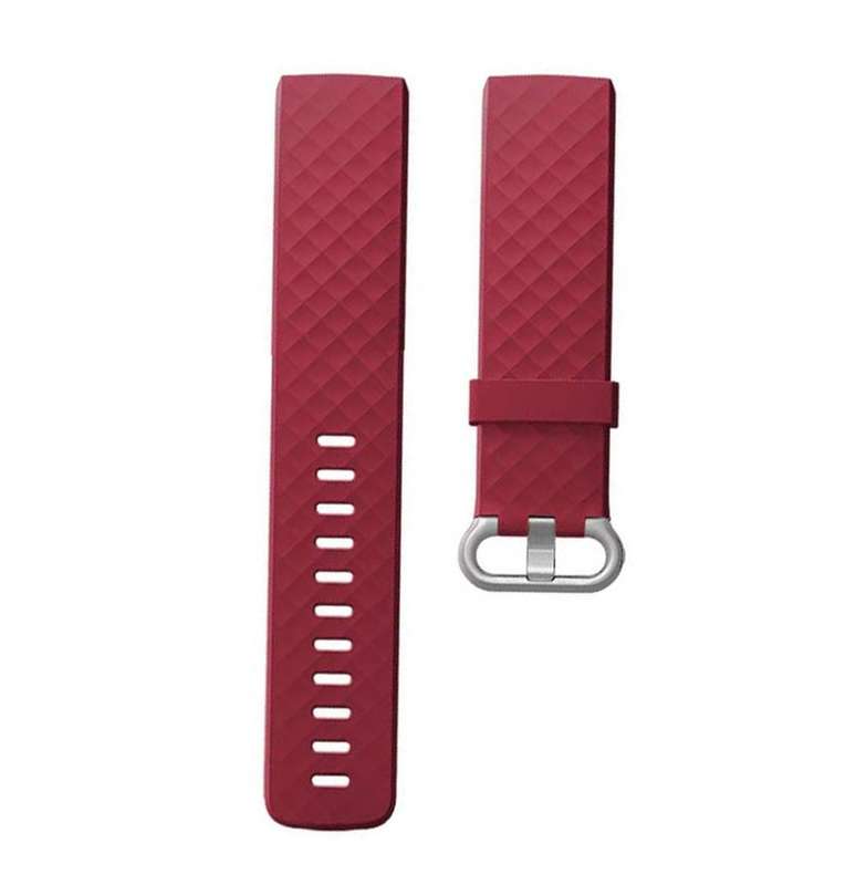 Fitbit Charge 4 Silicon Watch Strap with Plastic Buckle - Adjustable Replacement Strap Hot Pink S...
