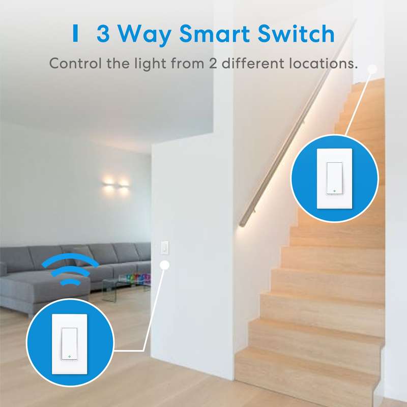 Meross Smart Wi-Fi 3 Way Light Switch - Alexa/Google/Apple HomeKit Compatible - (Requires Neutral...