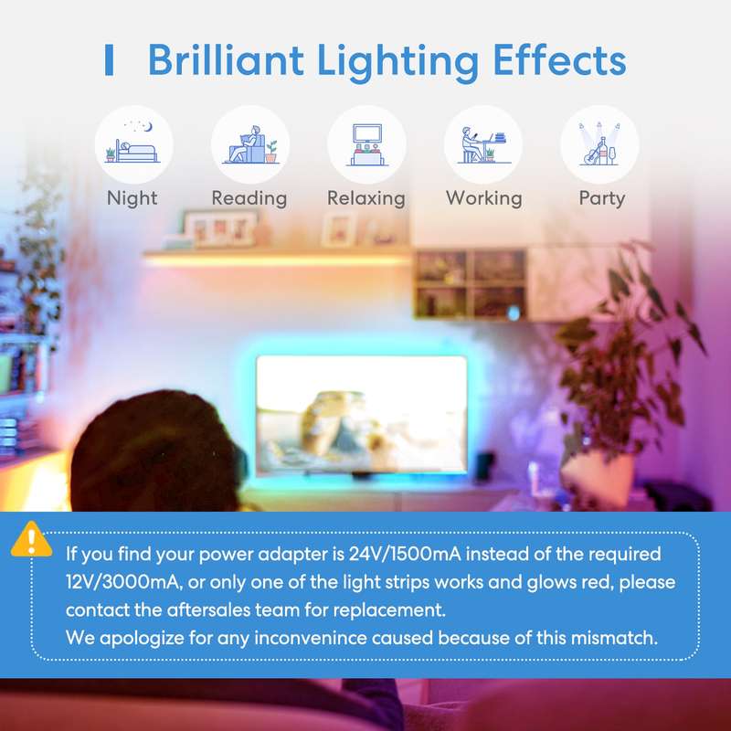 Meross 10m Smart Wi-Fi LED Strip - Alexa/Google/Homekit Compatible