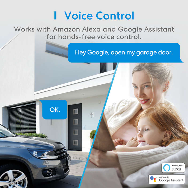 Meross Smart Wi-Fi Garage/Gate Opener - Alexa/Google/Homekit compatible