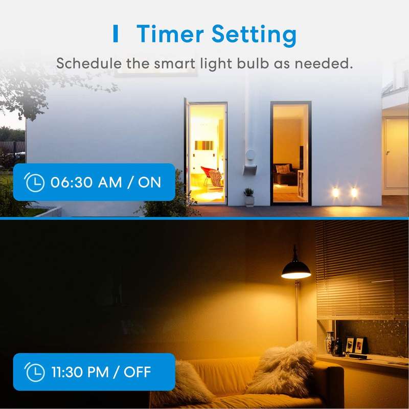 Meross Smart Wi-Fi LED 9W Bulb B22 (Bayonet) - Alexa/Google/Homekit Compatible - 4 Pack