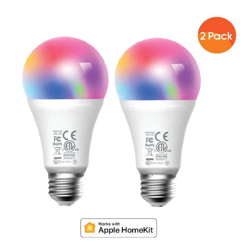 Meross Smart Wi-Fi LED 9W Bulb E27 (Screw in) - Alexa/Google/Homekit compatible - 2 Pack