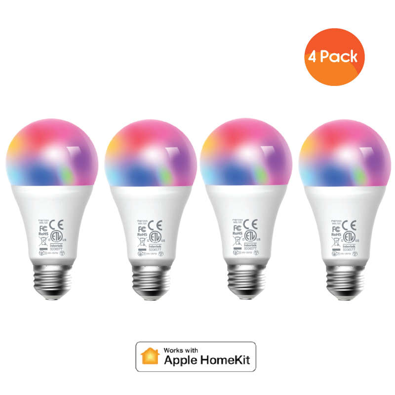 Meross Smart Wi-Fi LED 9W Bulb E27 (Screw in) - Alexa/Google/Homekit compatible - 4 Pack