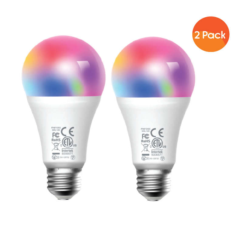 Meross Smart Wi-Fi LED 9W Bulb E27 (Screw in) - Alexa/Google compatible - 2 Pack