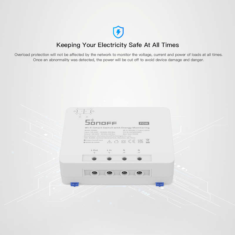 Sonoff POW R3 25A WiFi Geyser Smart Switch with Power Consumption Measurement (compatible with Go...