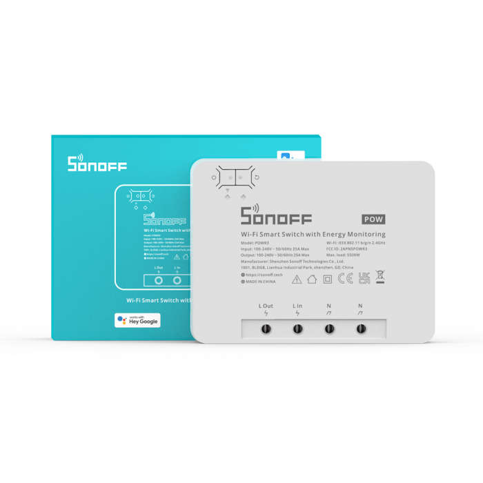 Sonoff POW R3 25A WiFi Geyser Smart Switch with Power Consumption Measurement (compatible with Go...