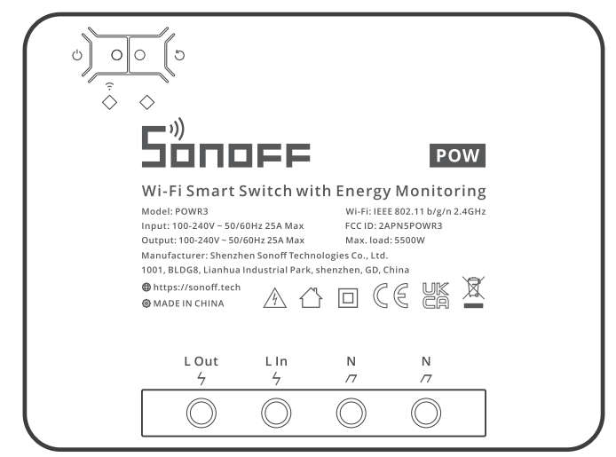 Sonoff POW R3 25A WiFi Geyser Smart Switch with Power Consumption Measurement (compatible with Go...
