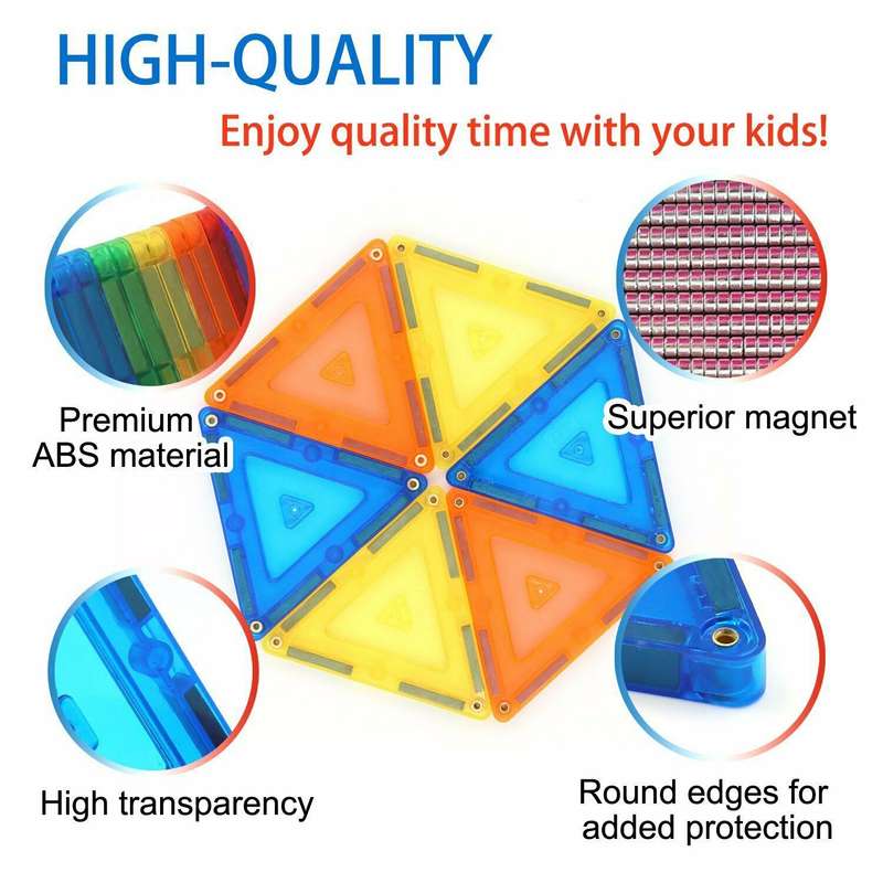 Kids Magnetic Tiles - 120pc