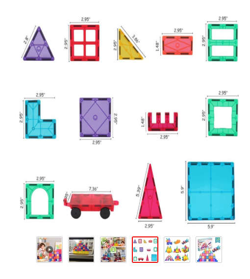 Kids Magnetic Tiles - 120pc
