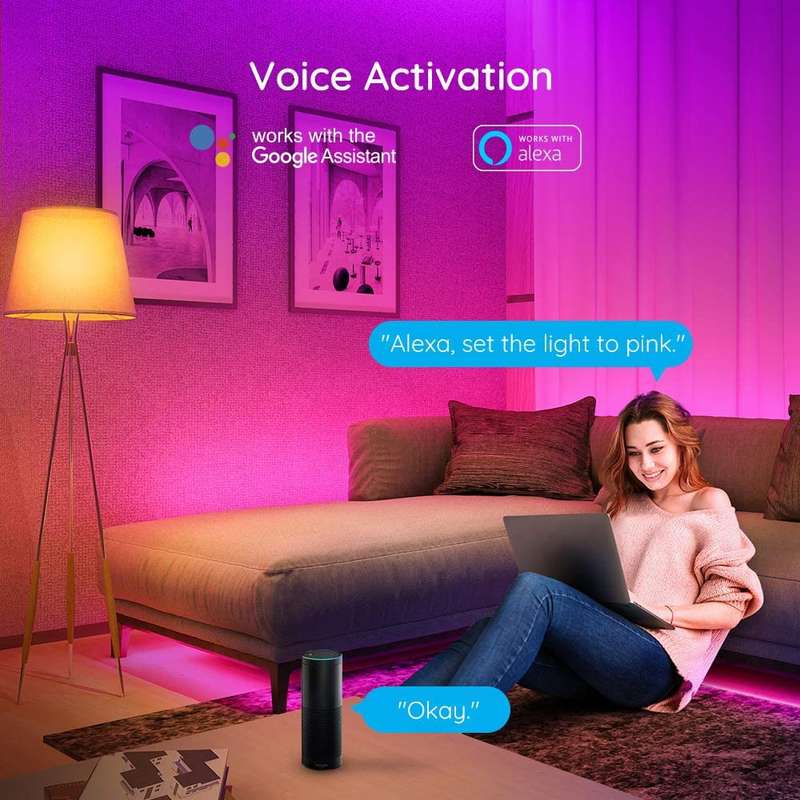 Govee RGB WiFi+Bluetooth Smart LED Strip Light - Alexa/Google Home enabled 15M