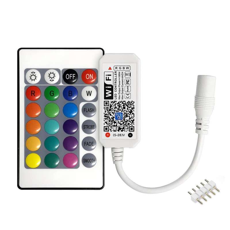 Mini RGBW Wifi LED Controller and Remote - Works with Alexa and Google Home