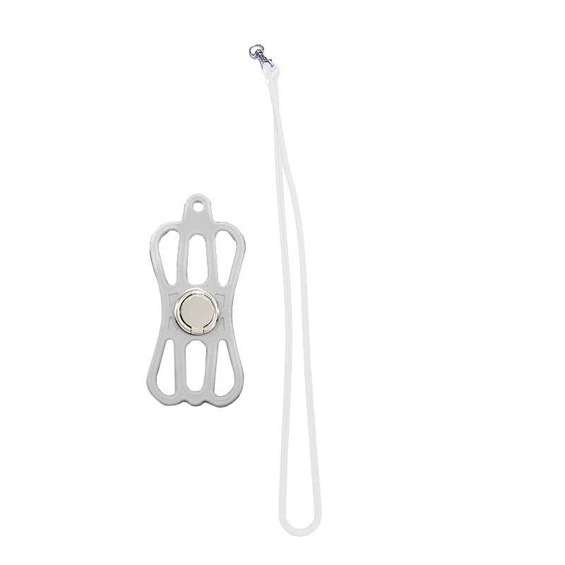 Universal Silicone Cellphone Lanyard Phone Holder with Neck Strap White