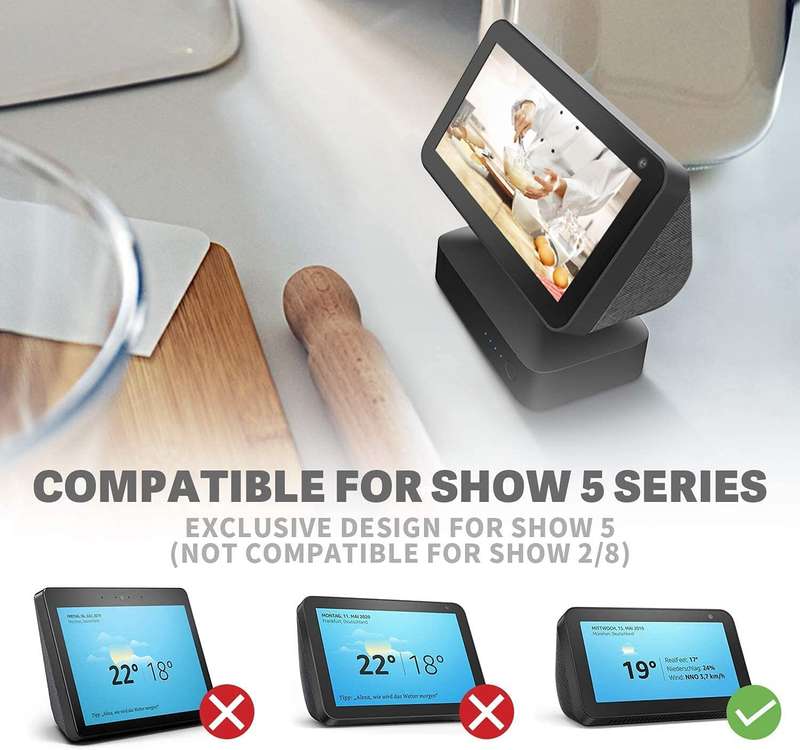 Battery Base for Show 5 (1st and 2nd Gen)  Wireless Battery Stand to Make Smart Speaker Portable ...