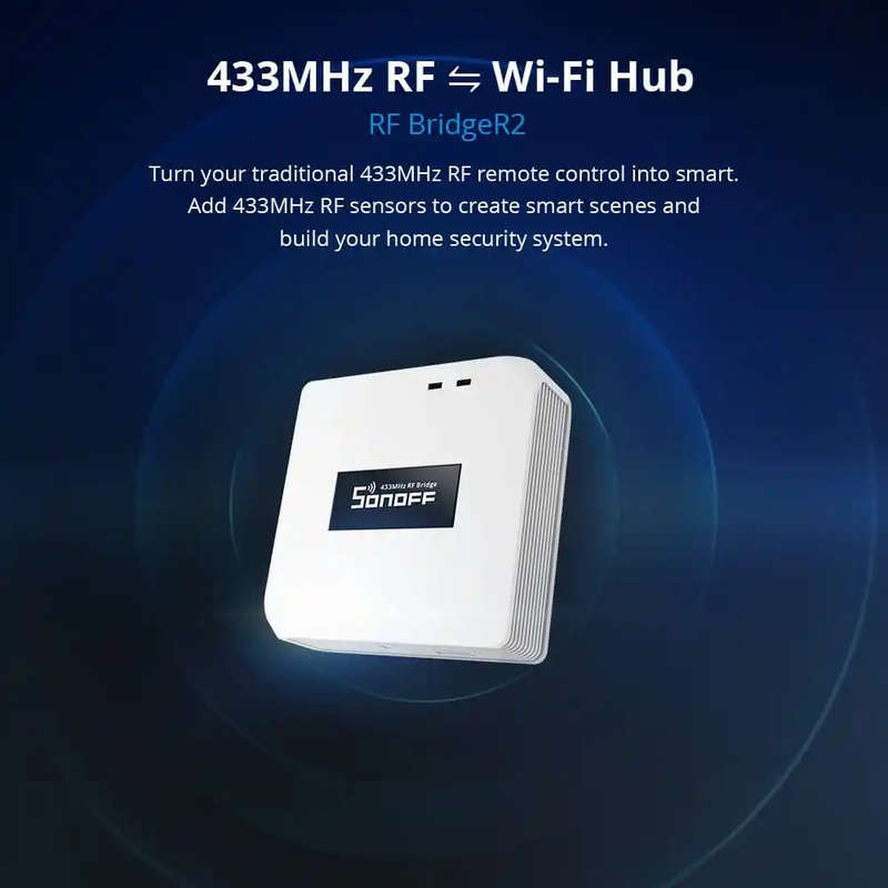 SONOFF Smart Home RF Bridge R2 433 Mhz Automation Intelligent Wi-Fi Remote Controller (Control 43...
