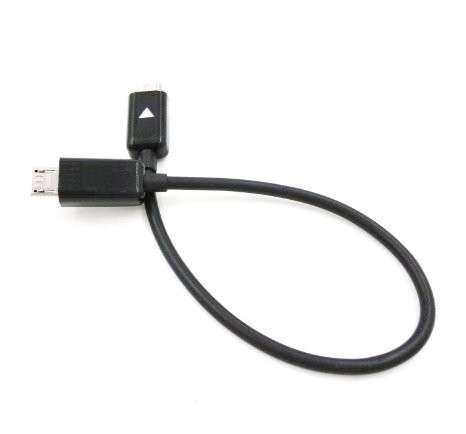 Mandyyan 8 inch Length Micro USB to Micro USB Emergency Mutual Charger Cable Black)
