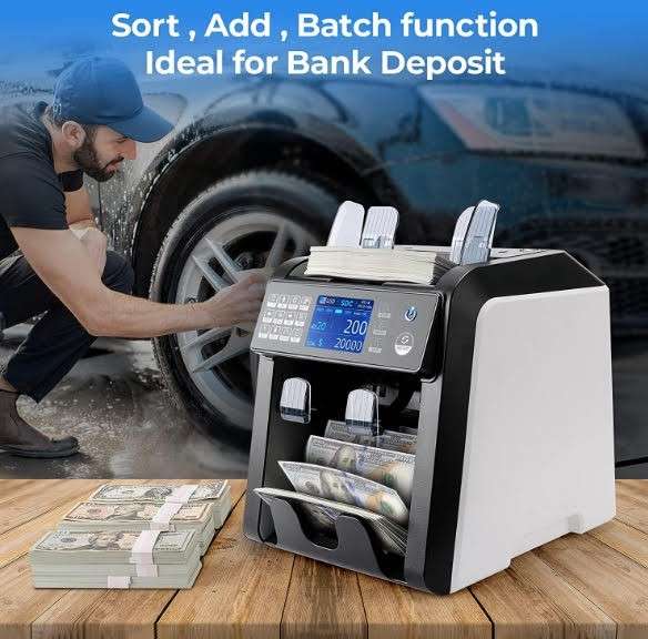 Dual Pocket Bank Note Cash Counter with Counterfeit Detection - Multi denomination/Multi Currency