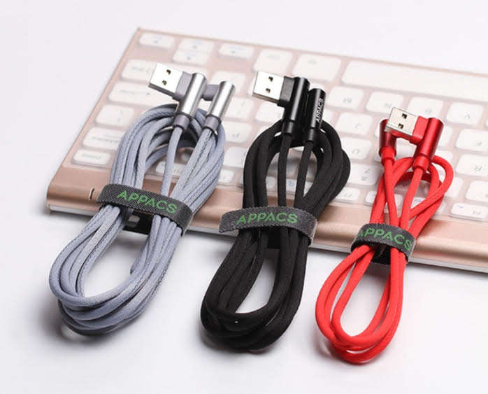 Appacs U180 Right Angle Data Cable - Micro-USB Red