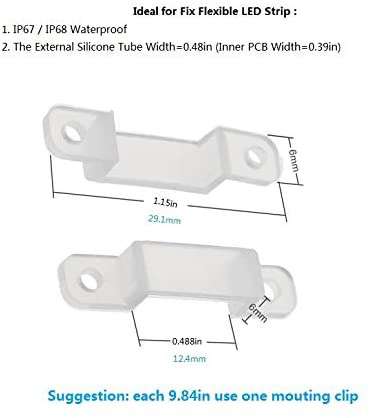 3528LED Strip Light Clips for 10mm Wide IP67/68 Waterproof Strip Lights - (pack amount) (round type)