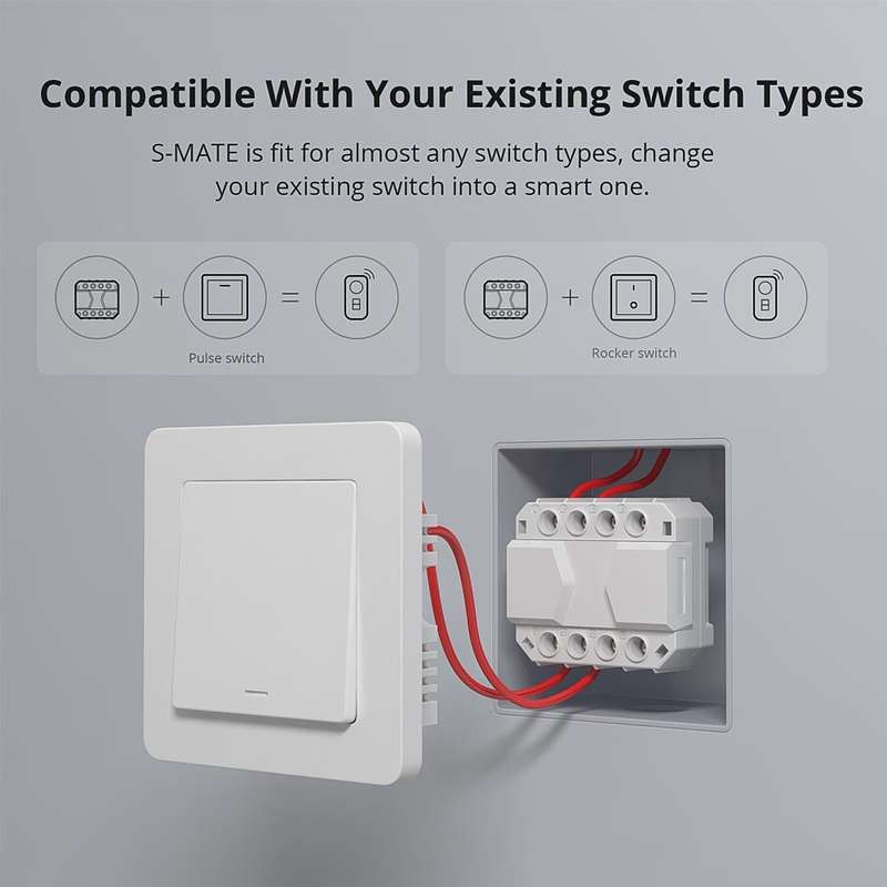 SONOFF S-MATE SMART SWITCH - (Smart Switch Solution for Switch Box with No Neutral Wire)