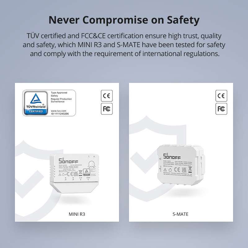 SONOFF S-MATE SMART SWITCH - (Smart Switch Solution for Switch Box with No Neutral Wire)