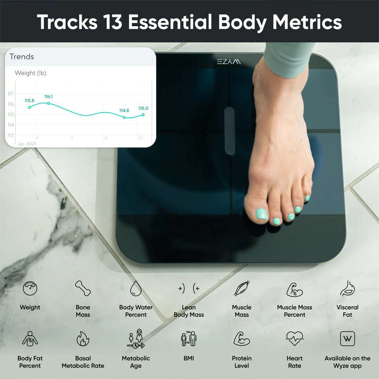Wyze Scale X (Advanced Smart Scale) - Black/White White