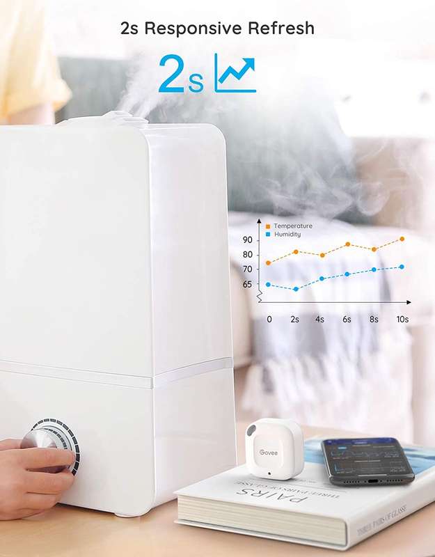 Govee Hygrometer Thermometer - (Wireless Thermometer- Mini Bluetooth Humidity Sensor with Notific...