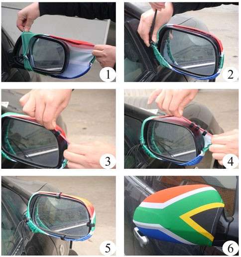 SA Car Mirror Flag Sock - Show your support for the Springboks!