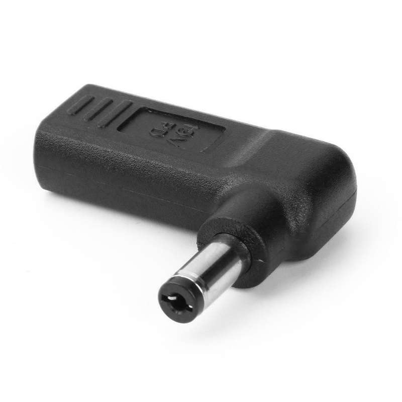 90 Degree Type-C Female to 5.5x2.1mm Male Plug Adapter