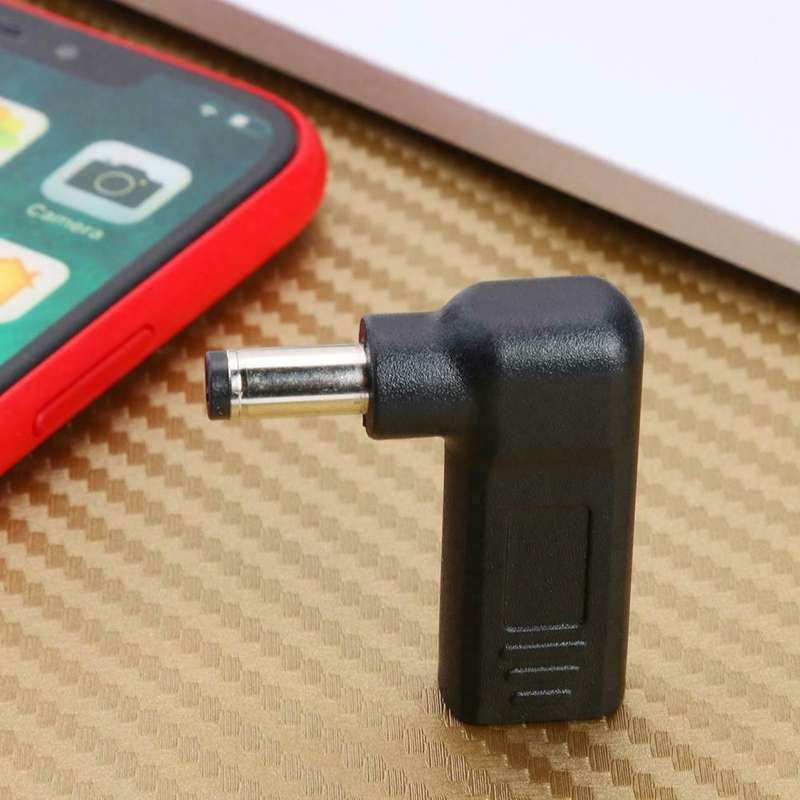 90 Degree Type-C Female to 5.5x2.1mm Male Plug Adapter