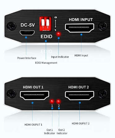 HDMI 2-Way Splitter - Up to 4K resolution with EDID