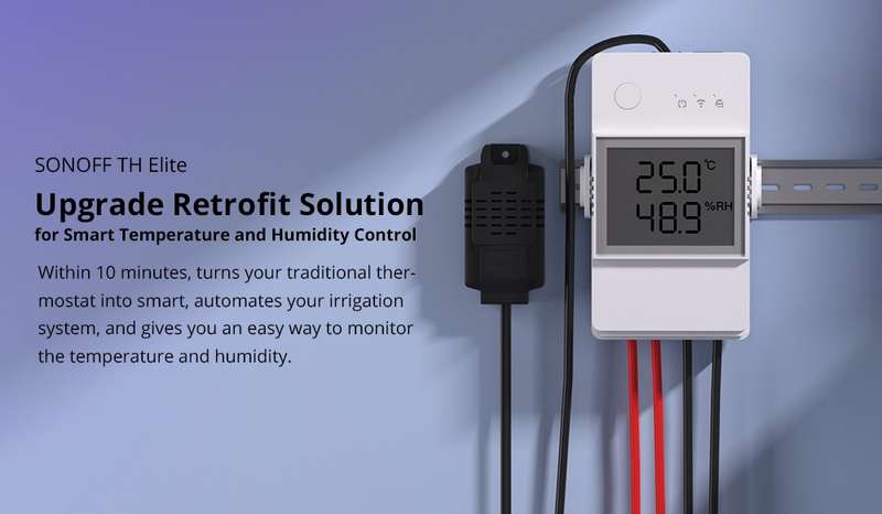 Sonoff TH20 Elite - Temperature and Humidity Monitor (Sensor Sold Separately)