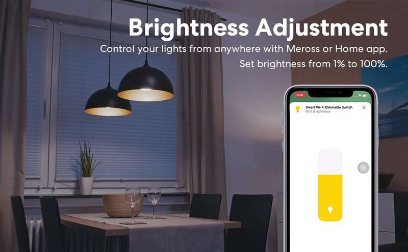 Meross Smart Wi-fi Dimmer Switch Single Pole - Neutral Wire Required / Google Assistant / HomeKit...