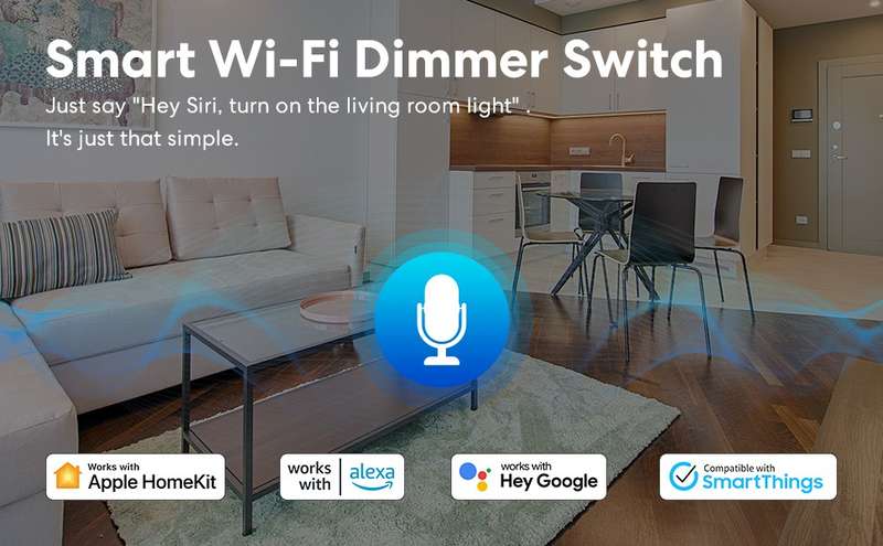 Meross Smart Wi-fi Dimmer Switch Single Pole - Neutral Wire Required / Google Assistant / HomeKit...