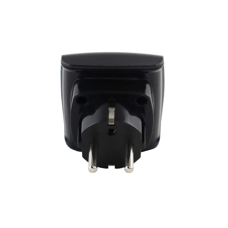 Schuko Plug to 1x 3 Pin South African Socket - Black (EU to SA)
