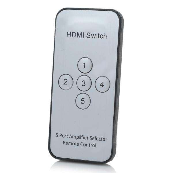 5-Port HDMI Switch with IR Remote Control (5-in- 1-out)