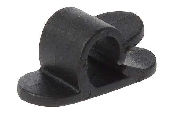 PVC Cord Clip with Self-Adhesive Tape - Black (6 Piece)