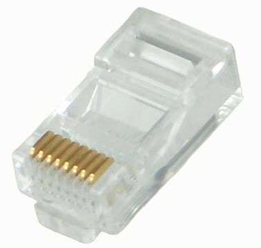 Astrum RJ45 Connector Gold Plated for Cat5e/Cat6e x100 Pieces - Astrum
