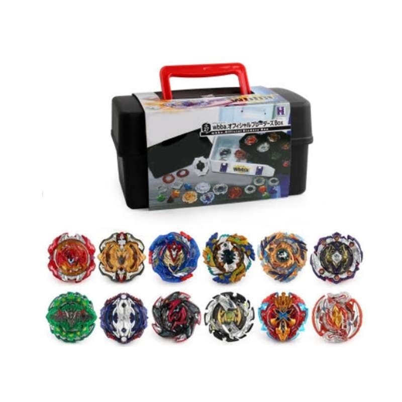 Beyblade Kit - 12 Beyblades / 2 Ruler Transmitters / 1 Cable Launcher / 1 Handle (Generic set)