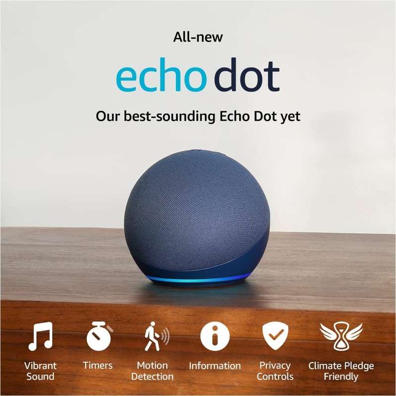 Echo Dot Smart Speaker with Alexa (5th Gen- 2022 Release) Charcoal Grey