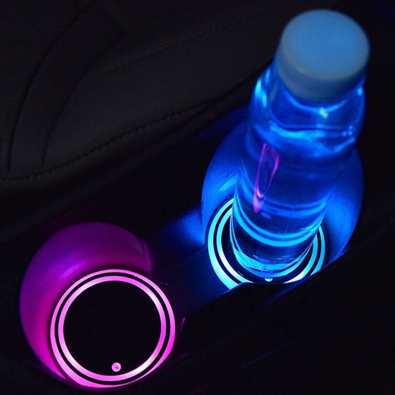 LED Cup Holder Light - with 7 Colours (2 Pack)