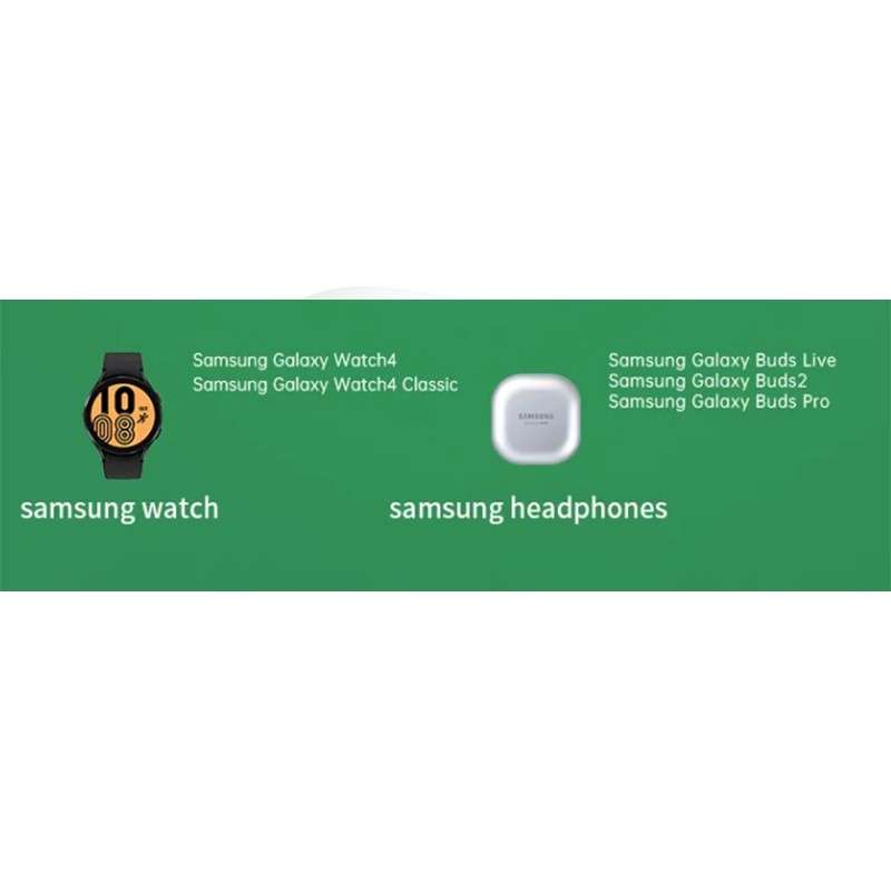 3 in 1 Wireless Charger for Samsung - Black and White Black
