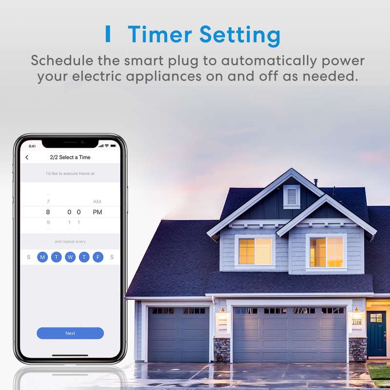 Meross Smart Wi-Fi Wall Plug - compatible with Alexa / Google / Apple HomeKit