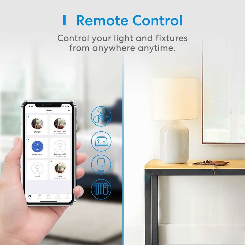 Meross Smart Wi-Fi Wall Plug - compatible with Alexa / Google / Apple HomeKit