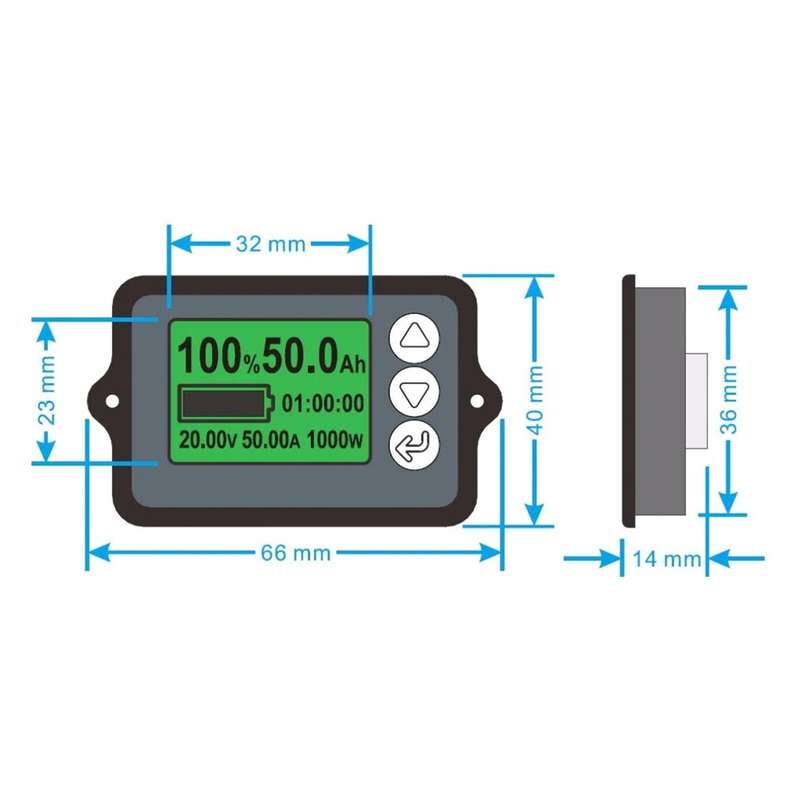 100A Coulometer Battery Capacity Tester (for getting accurate reading of battery percentages) wit...