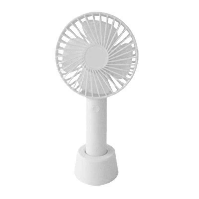 Mini Handheld Fan with Base - 2600mAh USB Rechargeable Battery (Multiple Colours) Light Green - T...