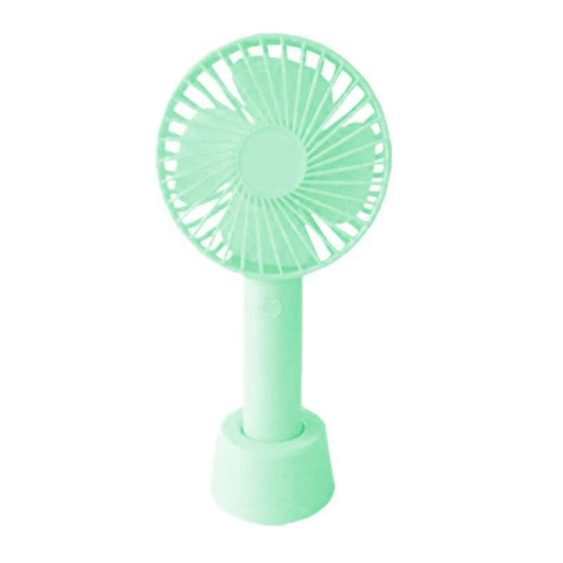 Mini Handheld Fan with Base - 2600mAh USB Rechargeable Battery (Multiple Colours) Light Green - T...
